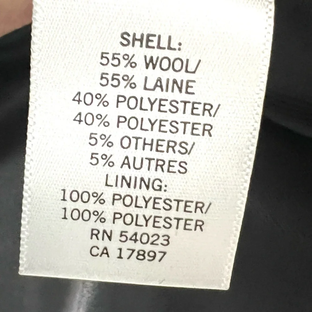 Banana Republic Factory Gray Wool Blend Toggle Button Hip Length Coat Women XL - Picture 7 of 8